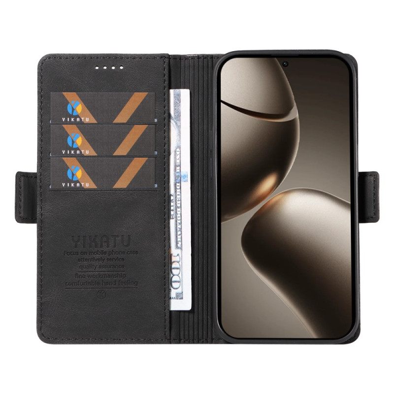 Δερματινη Θηκη Xiaomi 15t Pro Δερμάτινο Εφέ Yikatu Σιλικόνης