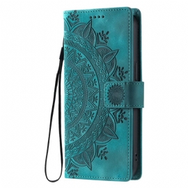 Δερματινη Θηκη Xiaomi 15t Pro Εφέ Σουέτ Mandala Σιλικόνης