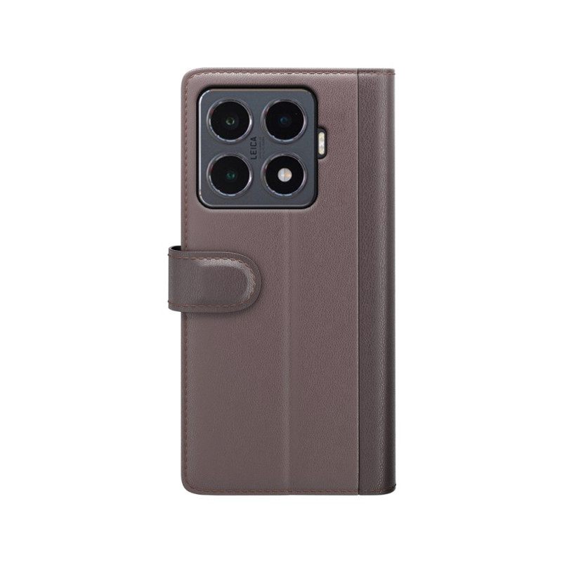 Δερματινη Θηκη Xiaomi 15t Pro Γνήσιο Δέρμα Σιλικόνης