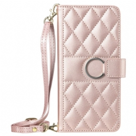 Δερματινη Θηκη Xiaomi 15t Pro Καπιτονέ Με Τιράντες Σιλικόνης