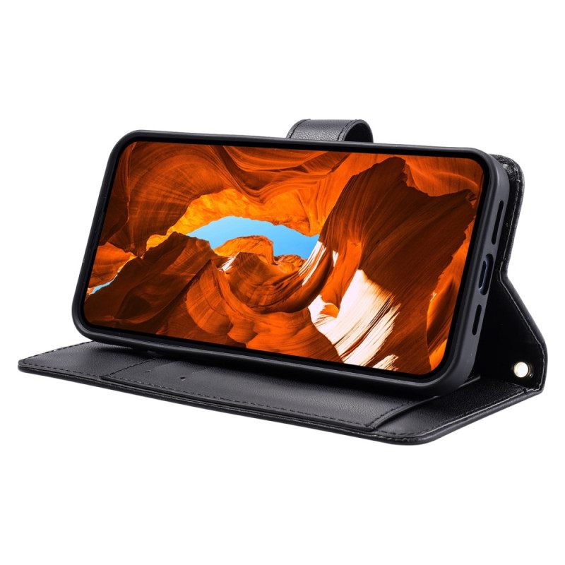 Δερματινη Θηκη Xiaomi 15t Pro Καπιτονέ Με Τιράντες Σιλικόνης