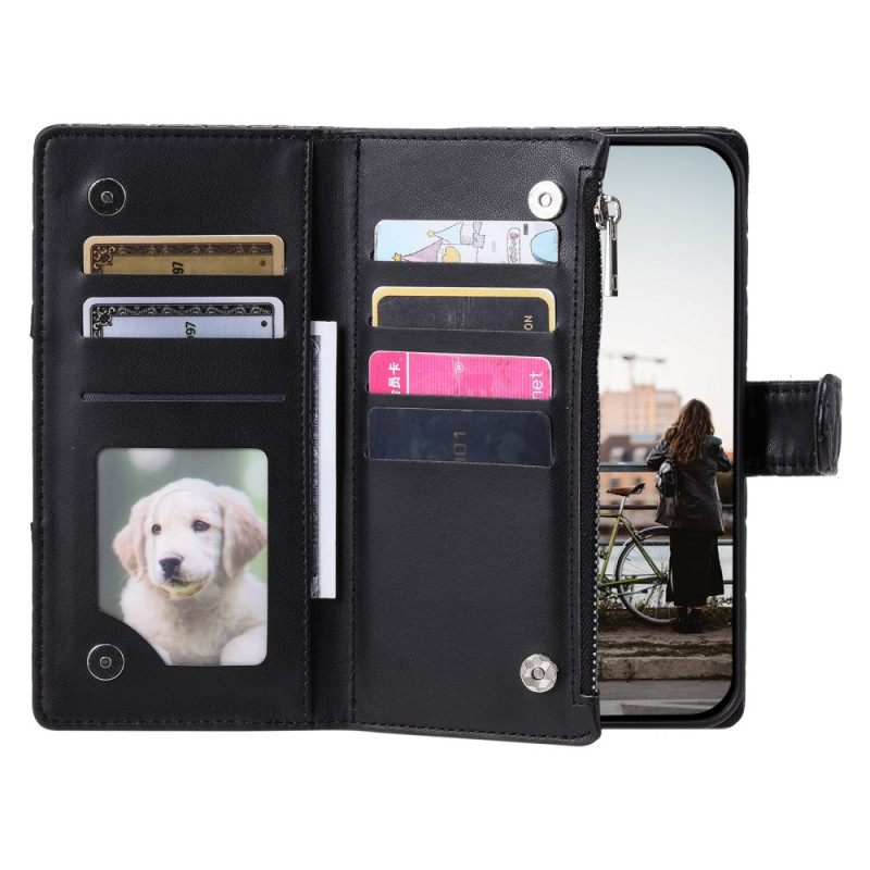 Δερματινη Θηκη Xiaomi 15t Pro Καπιτονέ Με Τσέπη Με Φερμουάρ Σιλικόνης