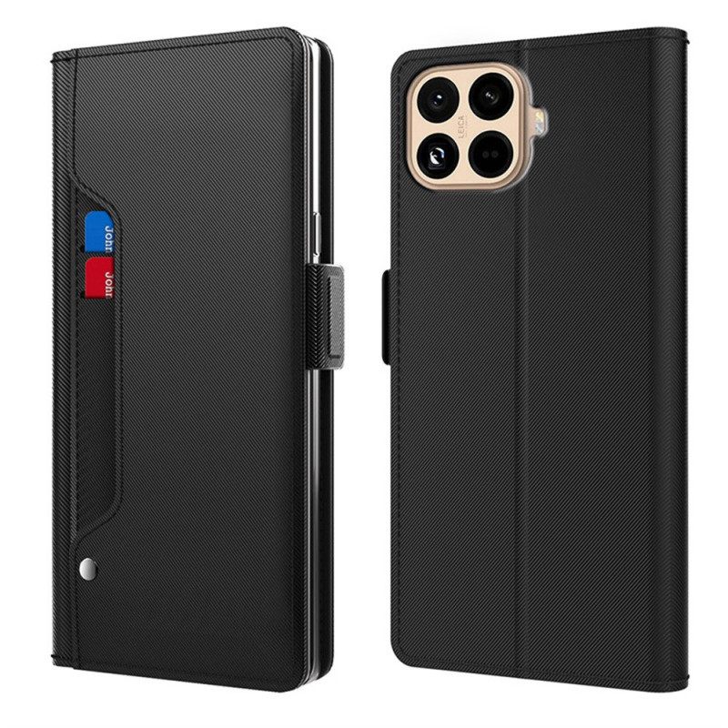 Δερματινη Θηκη Xiaomi 15t Pro Καθρέφτης Και Αφαιρούμενη Θήκη Καρτών Σιλικόνης