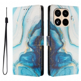 Δερματινη Θηκη Xiaomi 15t Pro Μπλε Μάρμαρο