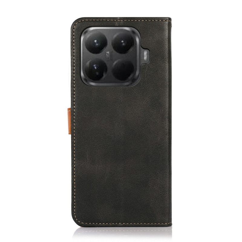 Δερματινη Θηκη Xiaomi 15t Pro Χρυσό Κουμπί Khazneh