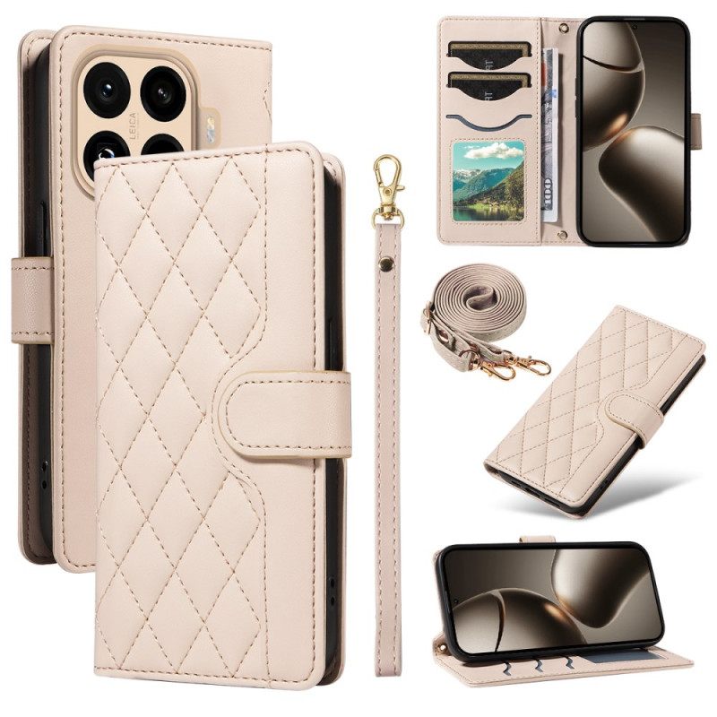 Θηκη Κινητου Xiaomi 15t Pro Θήκες Κινητών Καπιτονέ Με Λουράκι Και Λουράκι Ώμου