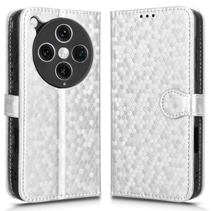 Δερματινη Θηκη Oppo Find X8 Pro Κουκκίδες Με Γκλίτερ Και Λουράκι