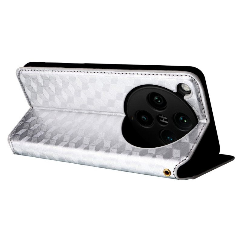 Δερματινη Θηκη Oppo Find X8 Pro Τρισδιάστατο Σχέδιο Με Διαμάντια Σιλικόνης