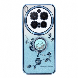 Κάλυμμα Vivo X300 Pro Θήκη Δαχτυλιδιών Με Λουλούδι Και Στρας