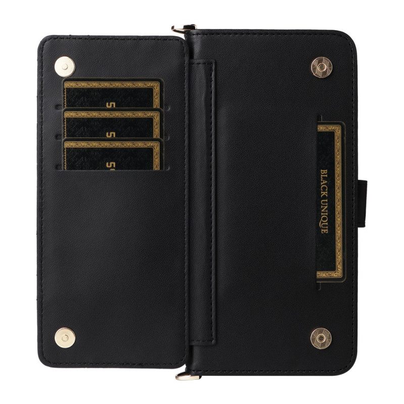 Δερματινη Θηκη Vivo V40 5g Καπιτονέ Με Λουράκι Και Λουράκι Ώμου Σιλικόνης