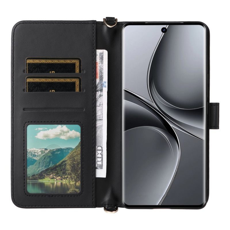 Δερματινη Θηκη Vivo V40 5g Καπιτονέ Με Λουράκι Και Λουράκι Ώμου Σιλικόνης