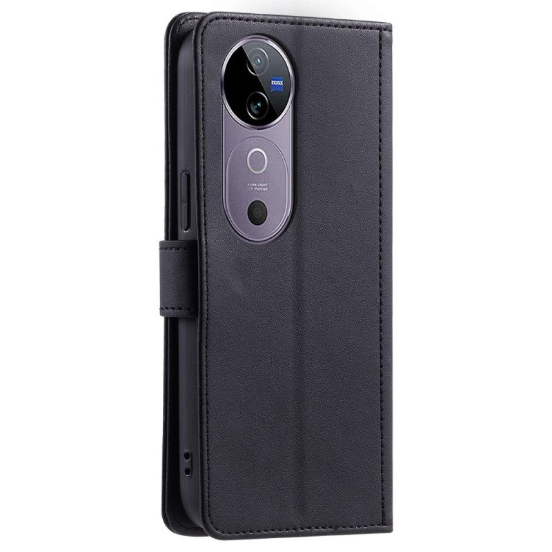 Δερματινη Θηκη Vivo V40 5g Καπιτονέ Με Λουράκια Σιλικόνης