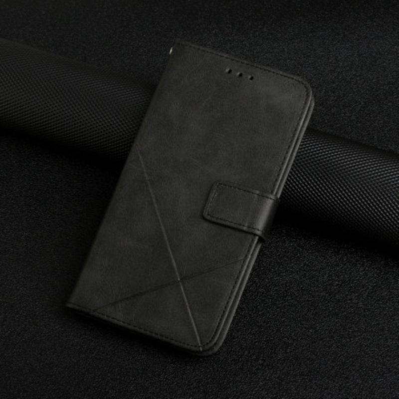 Κάλυμμα iPhone 13 με κορδονι Γεωμετρικό Στυλ Δέρματος Με Λουράκια