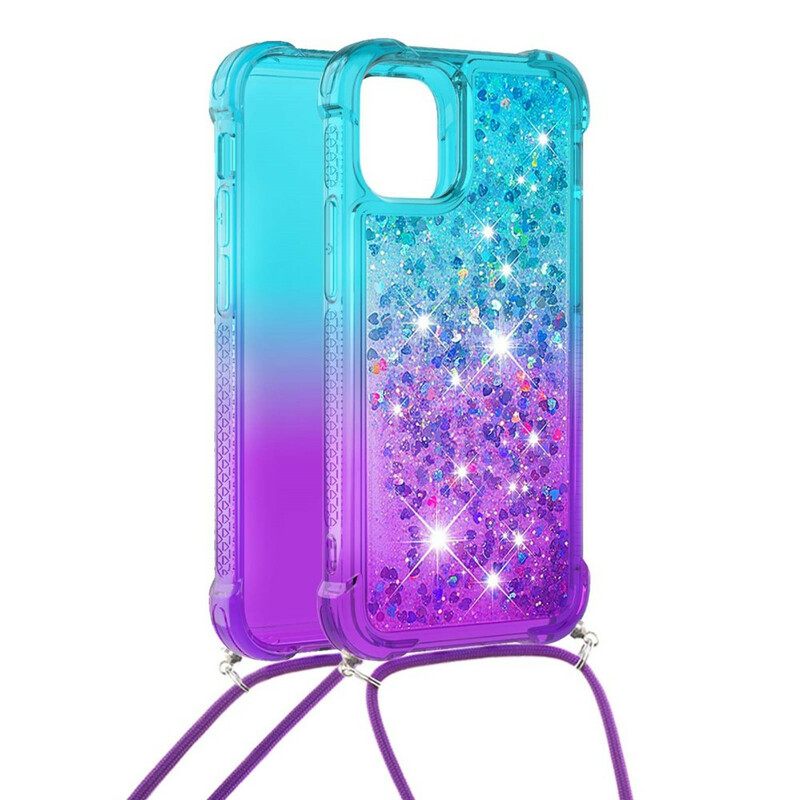 Θήκη iPhone 13 Glitter Και Κορδόνι Σιλικόνης
