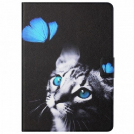 Κάλυμμα Samsung Galaxy Tab A8 (2021) Μπλε Γάτα Και Πεταλούδα