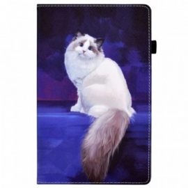 Θήκη Flip Samsung Galaxy Tab A8 (2021) Άσπρη Γάτα