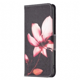 δερματινη θηκη iPhone 15 Plus Ροζ Λουλούδι