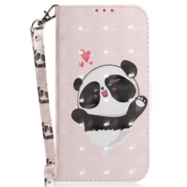 Κάλυμμα iPhone 15 Plus με κορδονι Panda Love With Strap