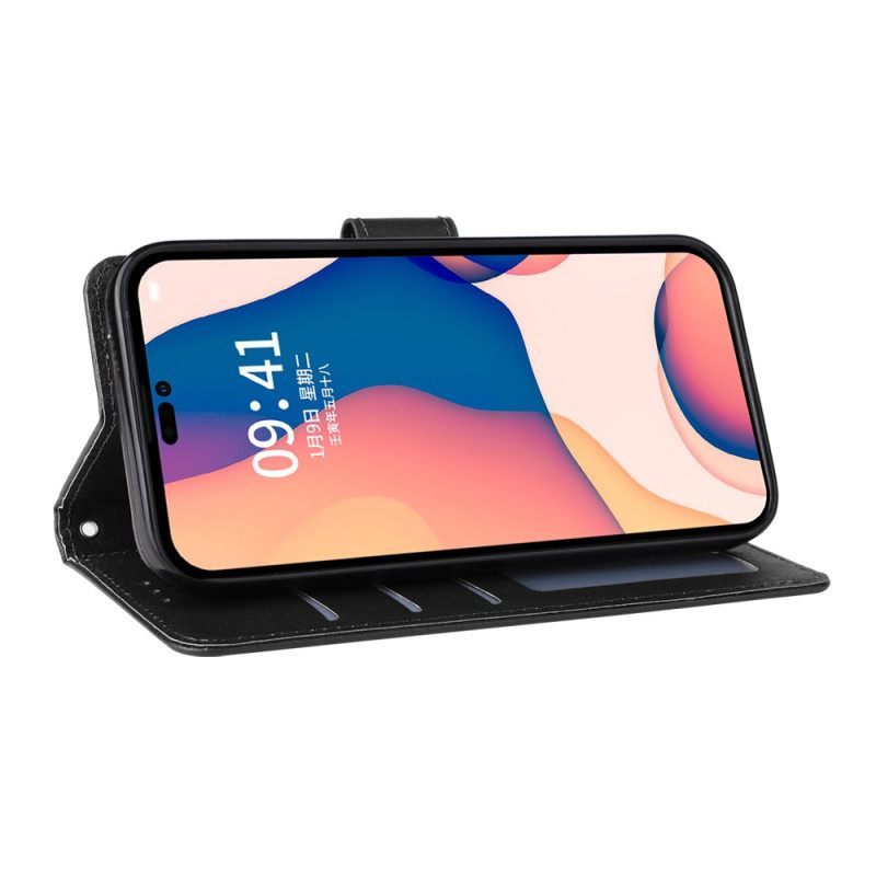 Θήκη Flip iPhone 15 Plus με κορδονι Κλασικό Δερμάτινο Στυλ Με Λουράκι