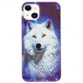 Θήκη iPhone 15 Plus Φθορίζων Λευκός Λύκος