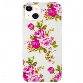 θηκη κινητου iPhone 15 Plus Φθορίζοντα Λουλούδια