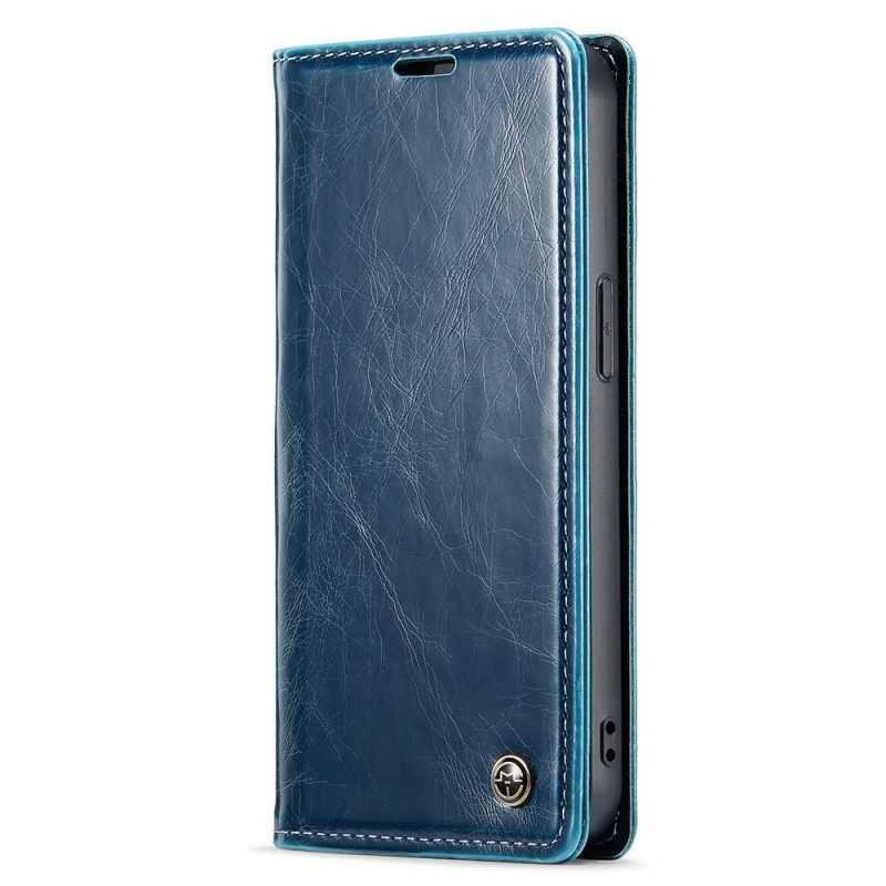 θηκη κινητου iPhone 15 Plus Θήκη Flip Caseme Κερωμένο Απομίμηση Δέρματος