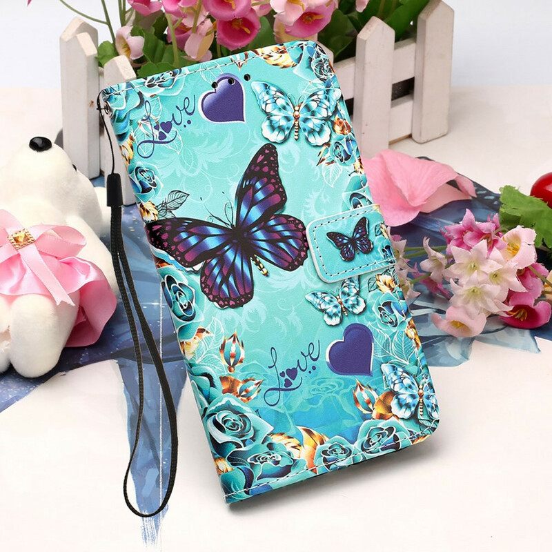 Κάλυμμα iPhone 13 Pro Max με κορδονι Love Butterflies Strappy