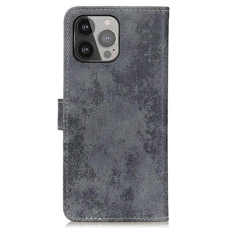 Κάλυμμα iPhone 13 Pro Max Vintage Δερμάτινο Εφέ