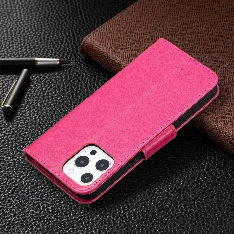 Θήκη Flip iPhone 13 Pro Max δερματινη θηκη Πεταλούδες Και Λοξό Πτερύγιο