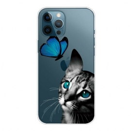 Θήκη iPhone 13 Pro Max Γάτα Και Πεταλούδα