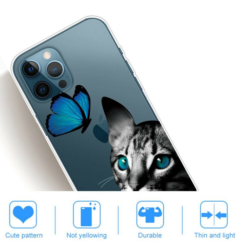 Θήκη iPhone 13 Pro Max Γάτα Και Πεταλούδα