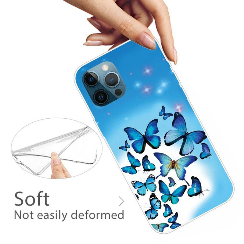 θηκη κινητου iPhone 13 Pro Max Μπλε Πεταλούδες