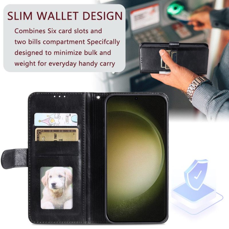 Δερματινη Θηκη Samsung Galaxy S26 Plus 6 Θέσεις Καρτών Και Λουρί Καρπού Σιλικόνης