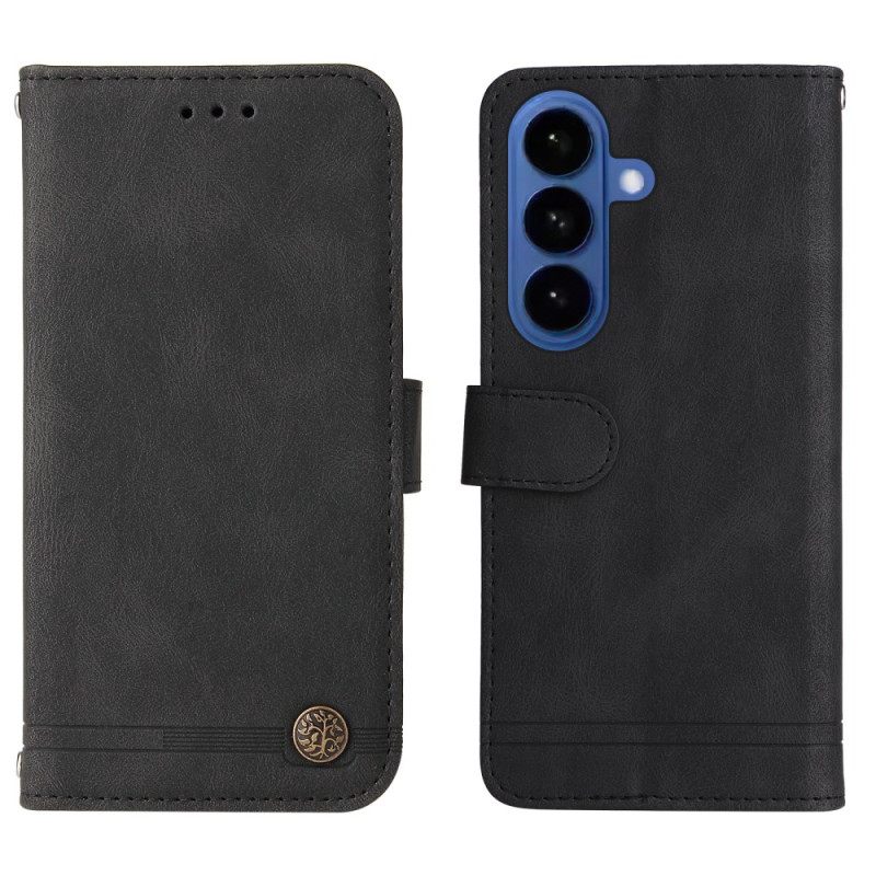 Δερματινη Θηκη Samsung Galaxy S26 Plus Διακοσμητικό Πριτσίνι Σιλικόνης