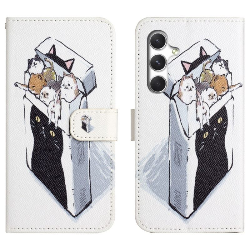 Δερματινη Θηκη Samsung Galaxy S26 Plus Γάτες Σε Κουτί