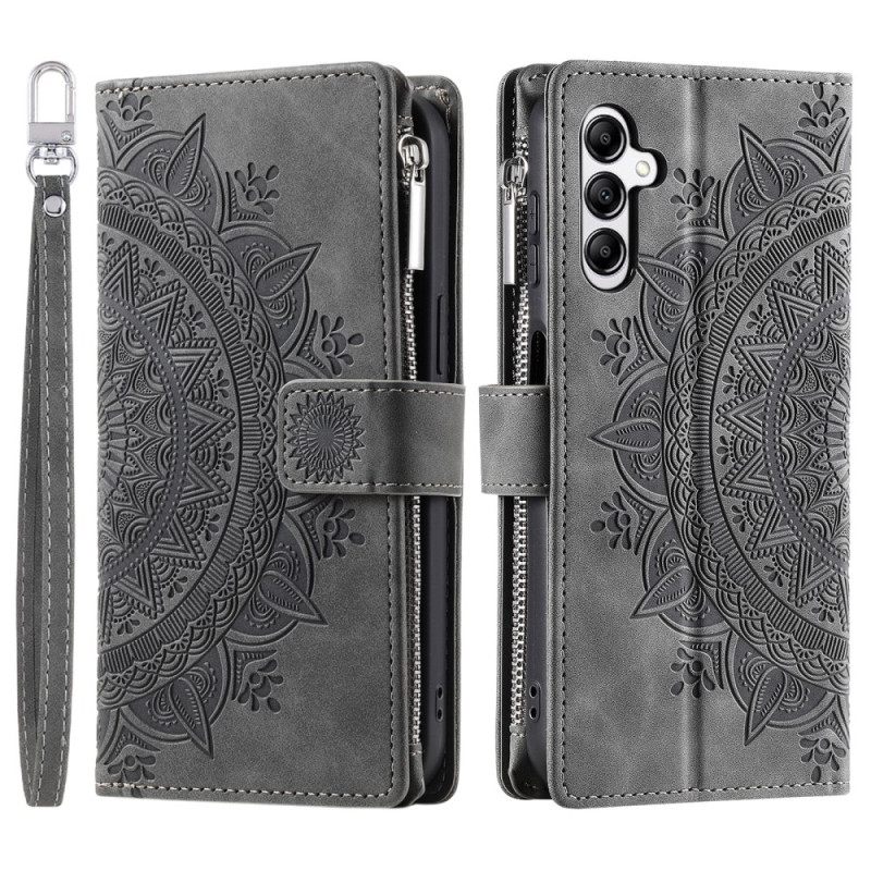 Δερματινη Θηκη Samsung Galaxy S26 Plus Πορτοφόλι Με Εφέ Σουέτ Mandala