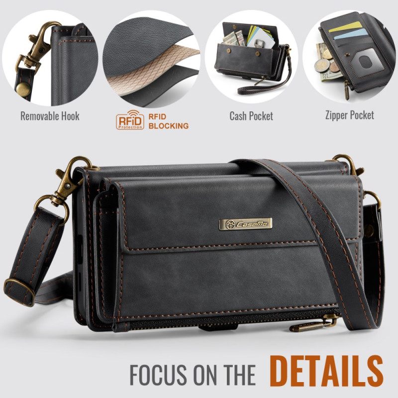 Δερματινη Θηκη Samsung Galaxy S26 Plus Προστασία Rfid Caseme Και Ιμάντας Ώμου