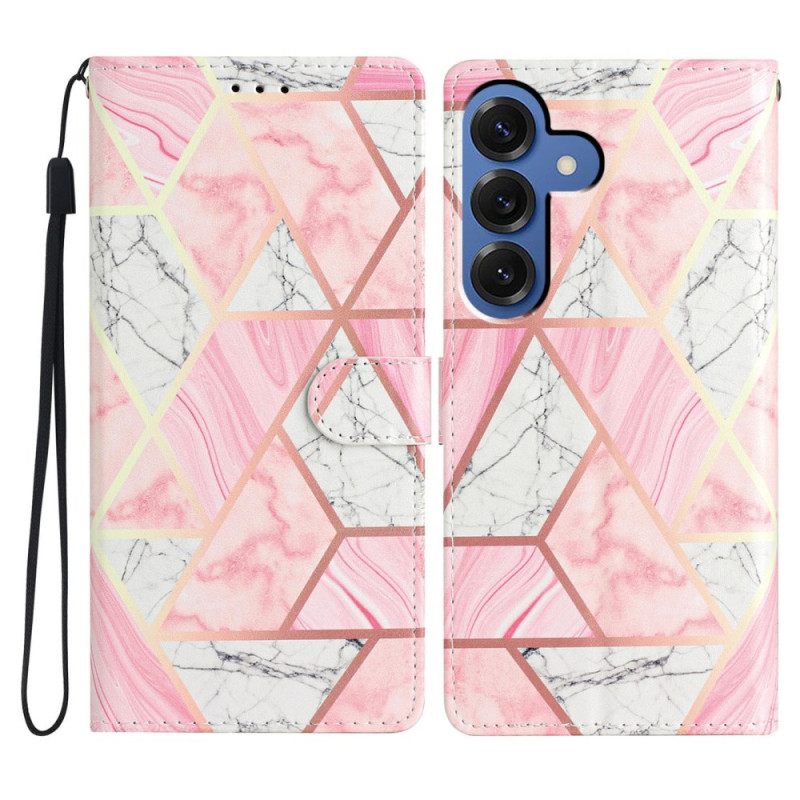 Δερματινη Θηκη Samsung Galaxy S26 Plus Ροζ Μάρμαρο