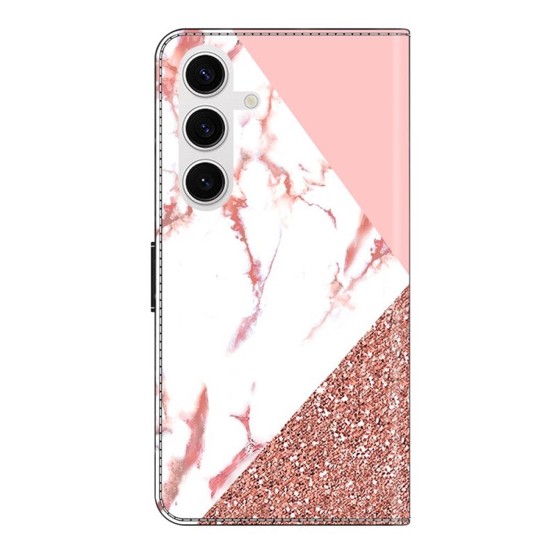 Δερματινη Θηκη Samsung Galaxy S26 Plus Τριγωνικό Μαρμάρινο Σχέδιο Σιλικόνης