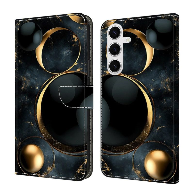 Δερματινη Θηκη Samsung Galaxy S26 Plus Χρυσά Δαχτυλίδια