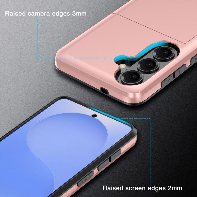 Κάλυμμα Samsung Galaxy S26 Plus Θήκη Καρτών Με Μεταλλικό Εφέ Σιλικόνης