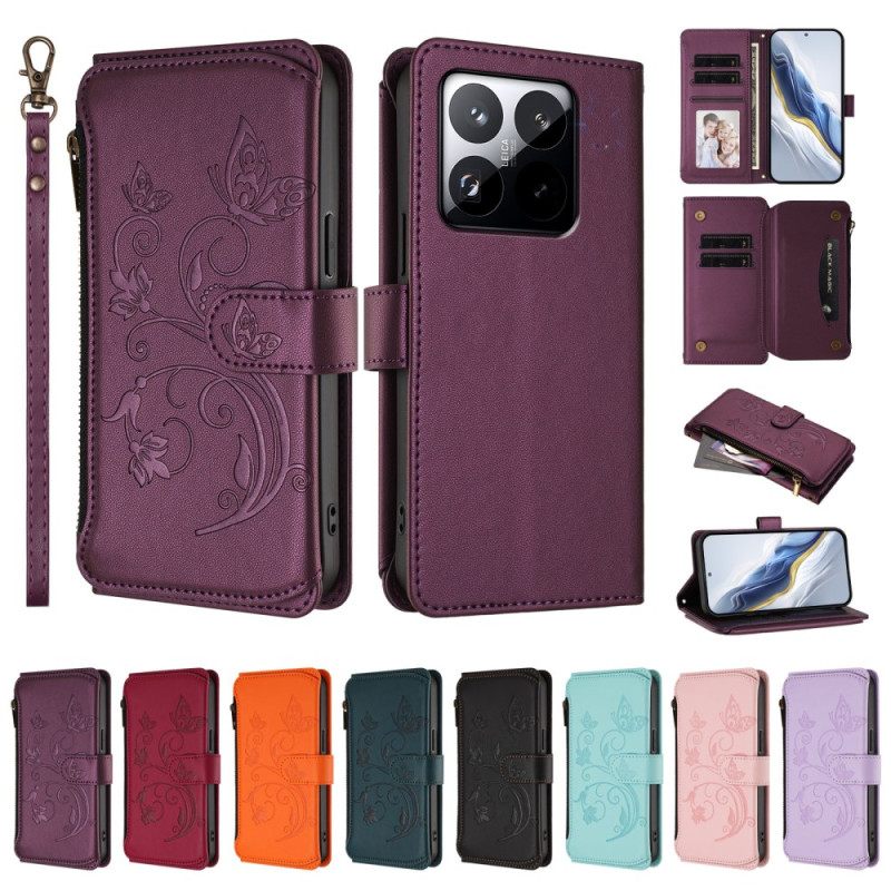 Δερματινη Θηκη Xiaomi 15t 6 Θήκες Καρτών Rfid Και Κορδόνι