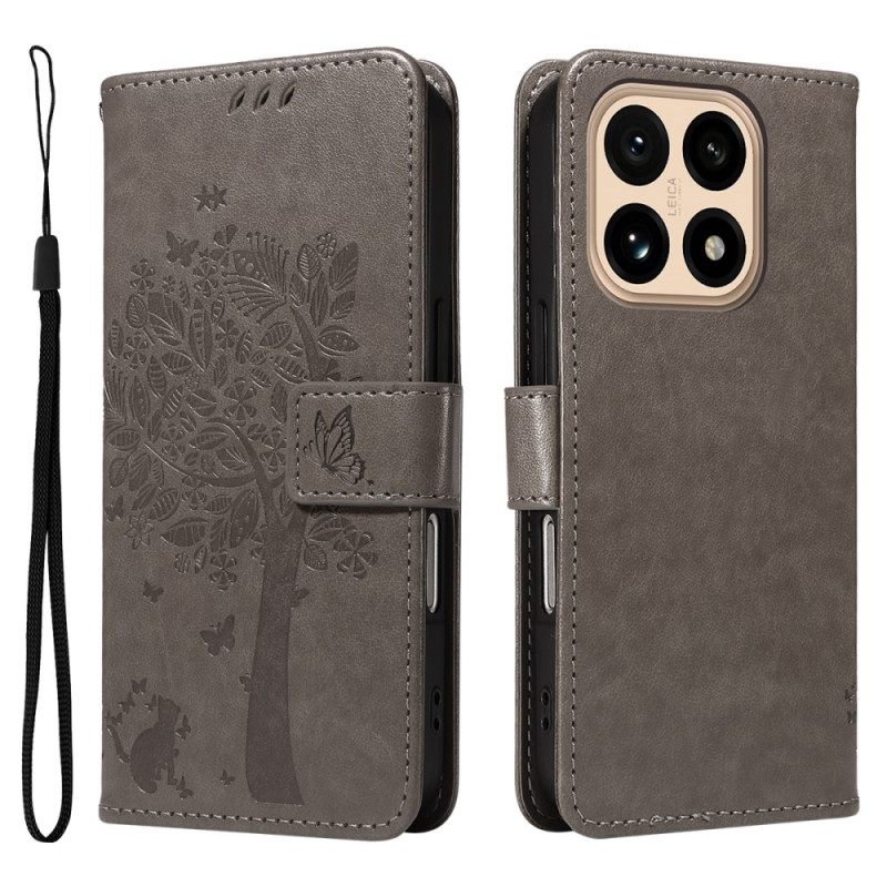 Δερματινη Θηκη Xiaomi 15t Γάτα Και Δέντρο