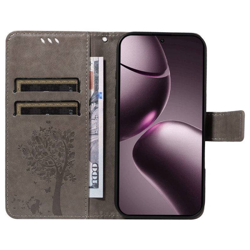 Δερματινη Θηκη Xiaomi 15t Γάτα Και Δέντρο