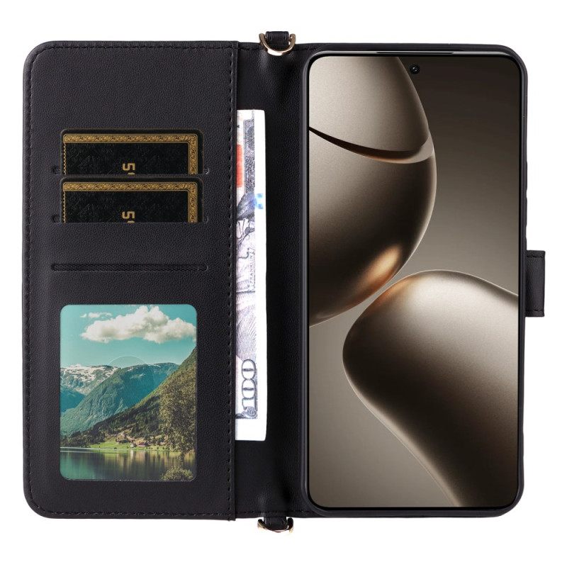 Δερματινη Θηκη Xiaomi 15t Καπιτονέ Με Λουράκι Ώμου Και Λουράκι Καρπού