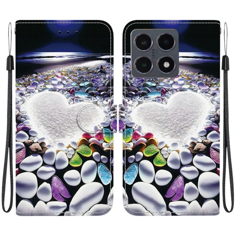 Δερματινη Θηκη Xiaomi 15t Λευκή Καρδιά