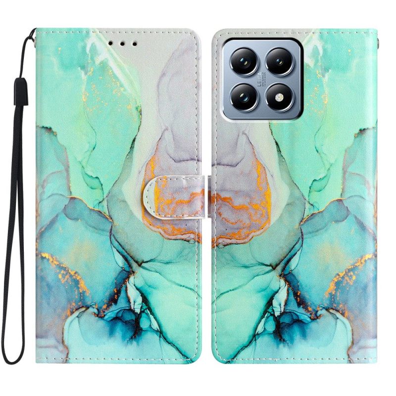 Δερματινη Θηκη Xiaomi 15t Πράσινο Μάρμαρο