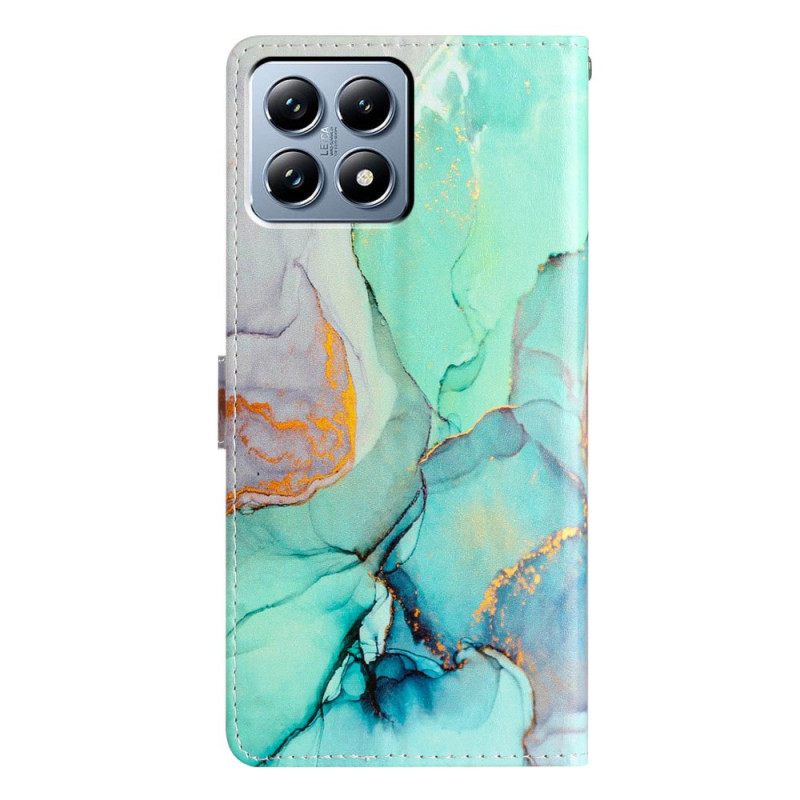 Δερματινη Θηκη Xiaomi 15t Πράσινο Μάρμαρο