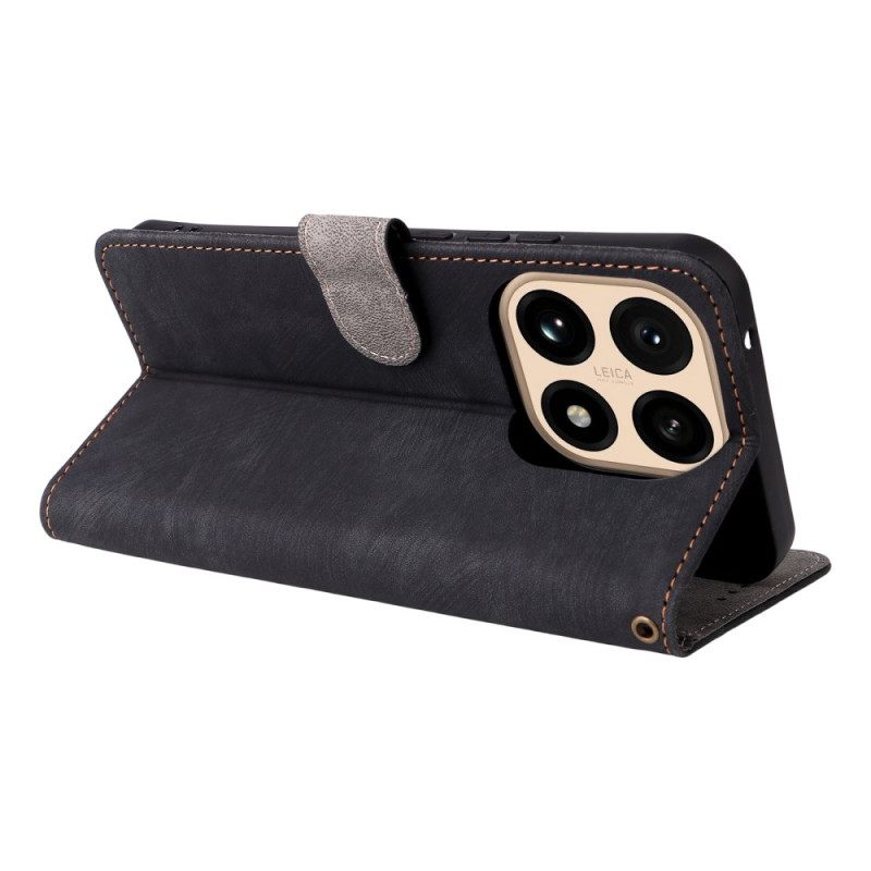 Δερματινη Θηκη Xiaomi 15t Προστασία Rfid Εφέ Σουέτ