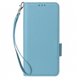 Δερματινη Θηκη Xiaomi 15t Τεχνητό Δέρμα Με Λουράκι Σιλικόνης